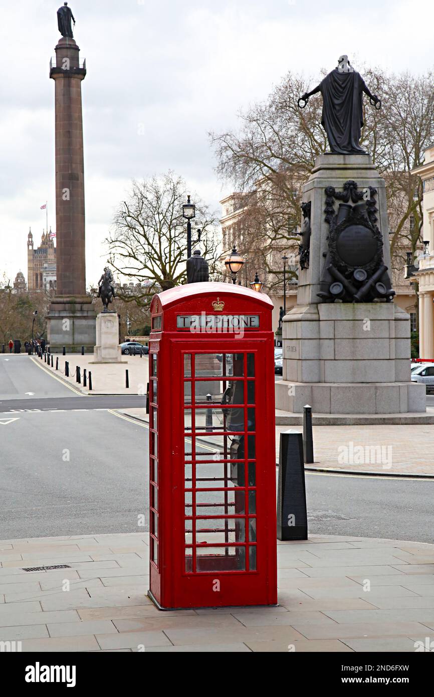 Telefon in der Innenstadt von London Stockfoto