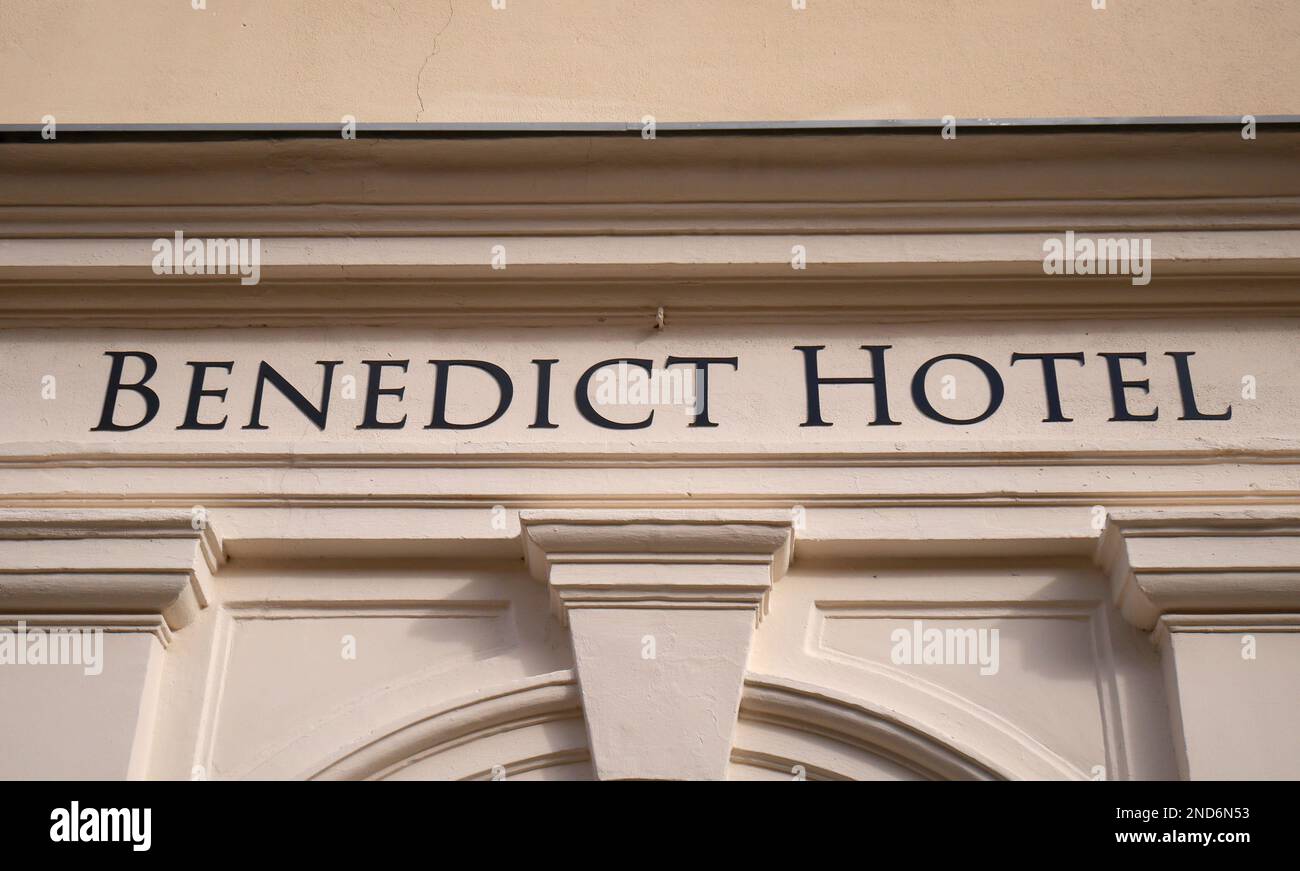 Das vier-Sterne-Hotel Benedict, Jurisics Square, Köszeg, Vas County, Ungarn Stockfoto