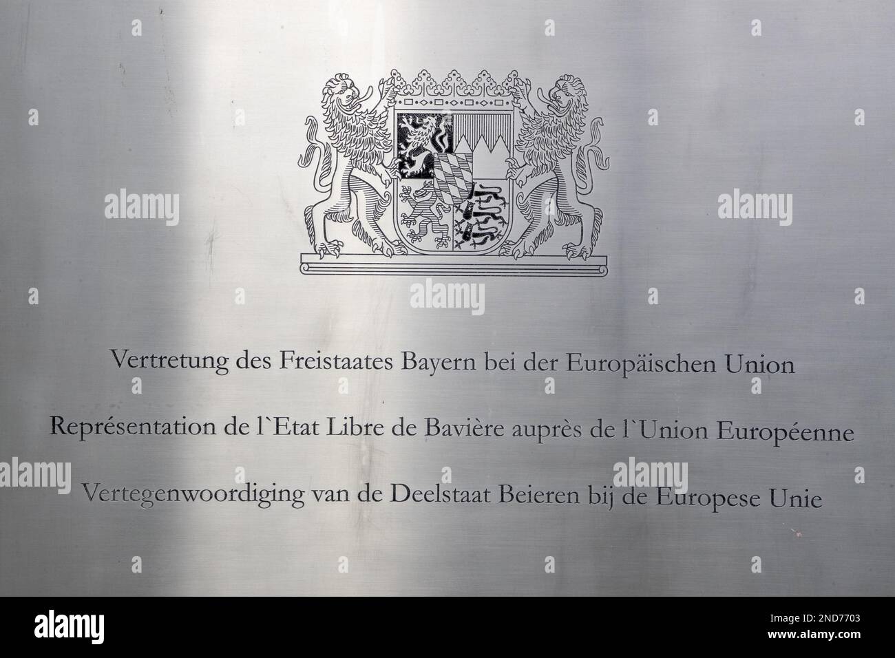 Das Schaubild zeigt die Vertretung des Bundesstaates Bayern bei der Europäischen Union am Dienstag, den 14. Februar 2023 in Brüssel. BELGA FOTO NICOLAS MAETERLINCK Stockfoto