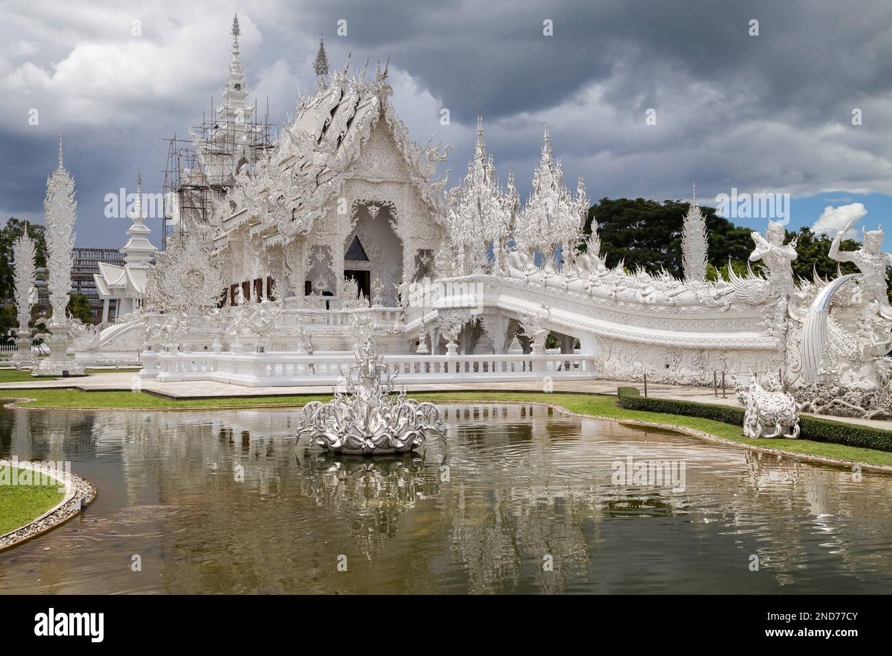 Wat Rong Khun in Chiang Rai, Thailand. Stockfoto