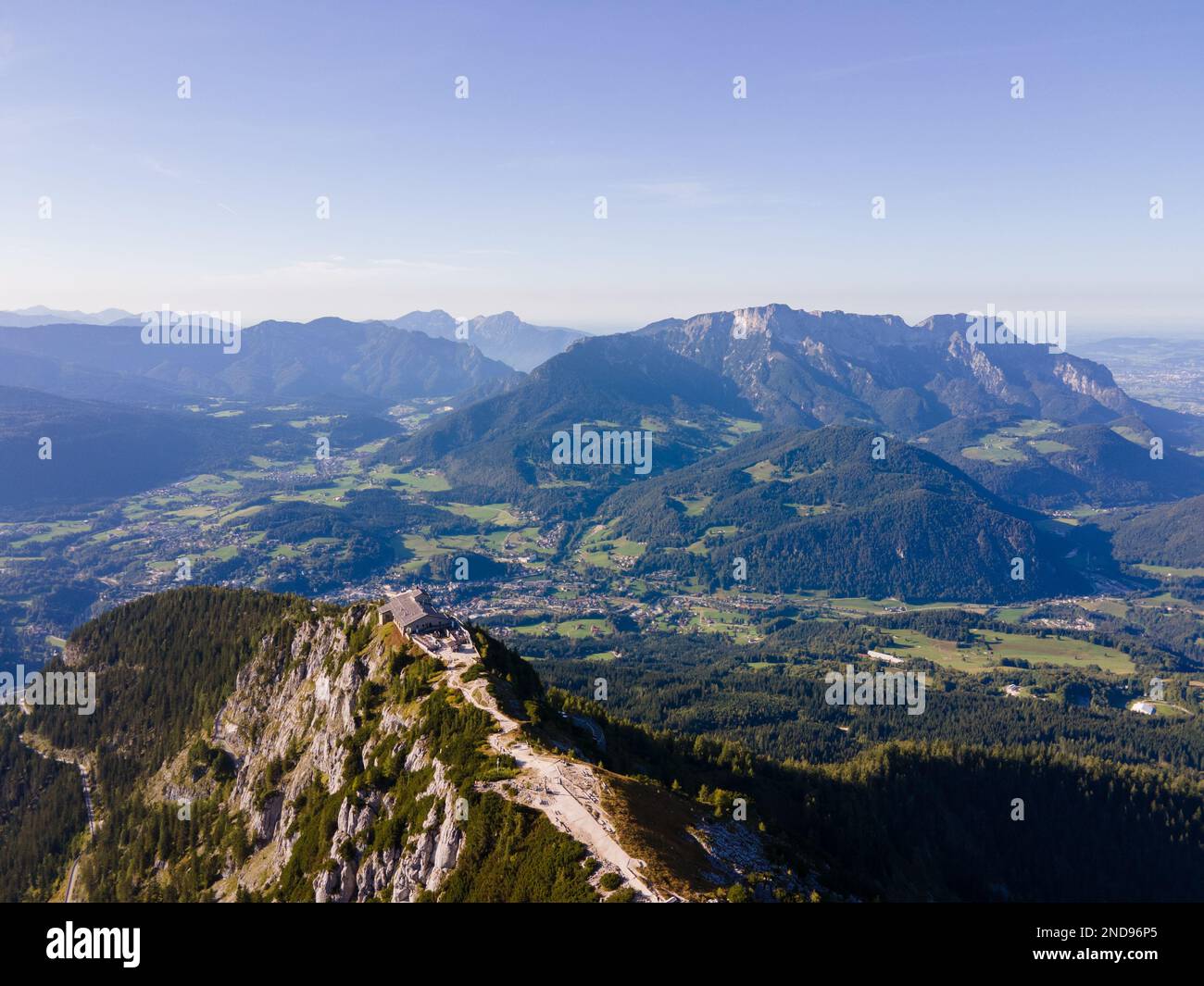 Das Adlerhorst, auch Kehlsteinhaus genannt, befindet sich auf dem Gipfel des Kehlstein (1.834 m) und war eines der geheimen Hauptquartiere Stockfoto