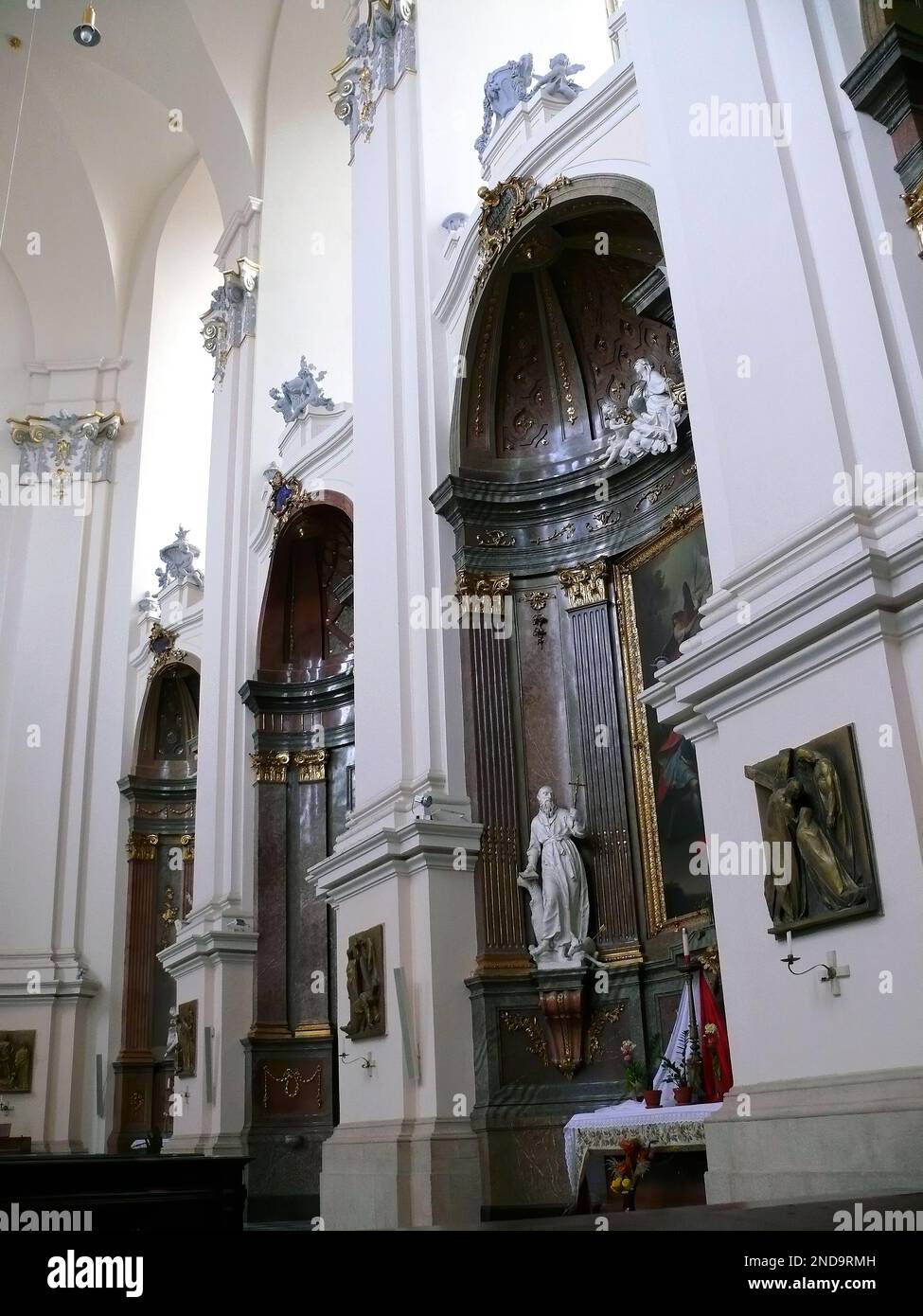 Innenraum, Kathedrale von St. Peter und Paul, Katedrála svatého Petra a Pavla, Brünn, Südmähren, Tschechische Republik, Europa Stockfoto