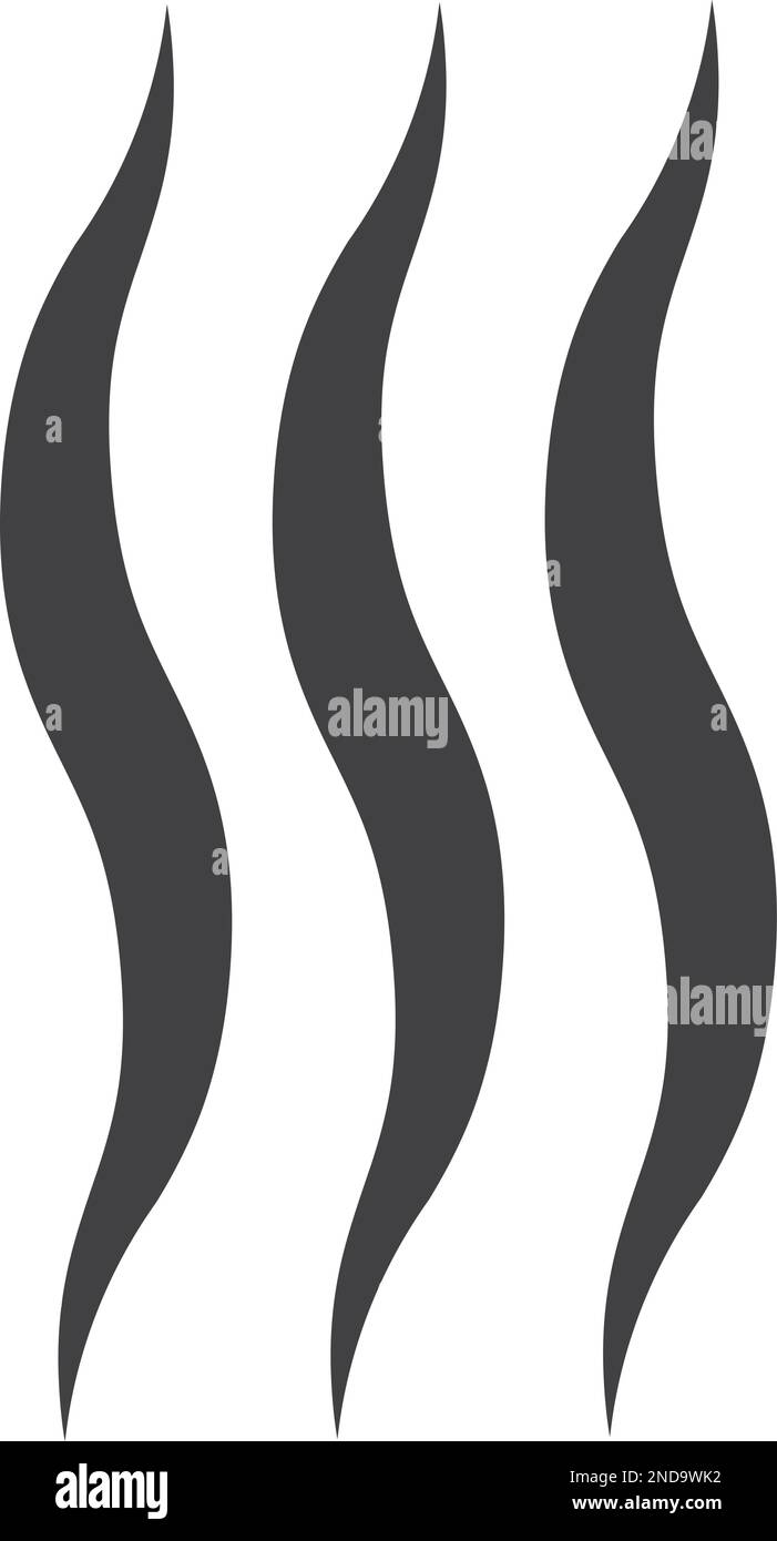 Welliges Tintenelement. Caligraphische Linien. Dekoratives Logo Stock Vektor