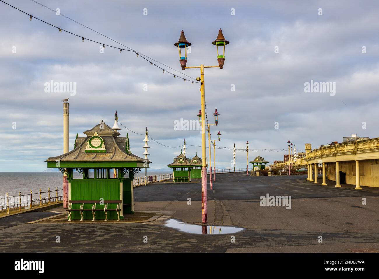 Die viktorianische Promenade von Blackpool am Nordpier Stockfoto