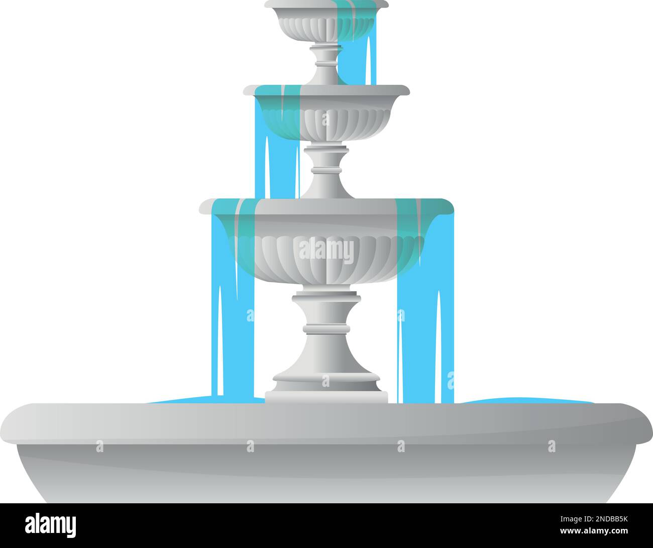 Eine Fontäne-Zeichentrickfigur. Wasserdekoration im Stadtpark Stock Vektor