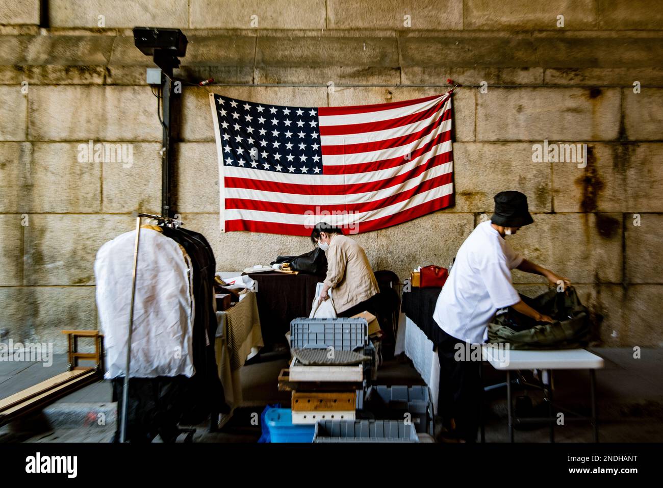 Brooklyn Flea im DUMBO Archway Stockfoto