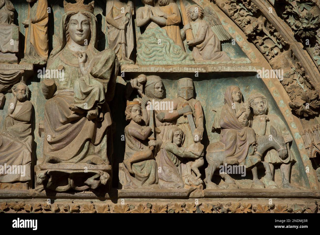 Tympanum, Kirche Santa María la Real, Olite, Provinz Navarre, Spanien, Europa Stockfoto