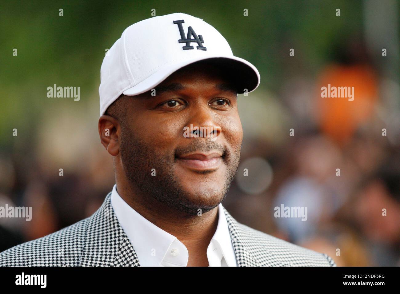 U.S. director and cast member, Tyler Perry arrives for a special screening of his film 'Why Did I Get Married Too' at a cinema in Brixton, south London, Friday, May 21, 2010. (AP Photo/Sang Tan) Stockfoto