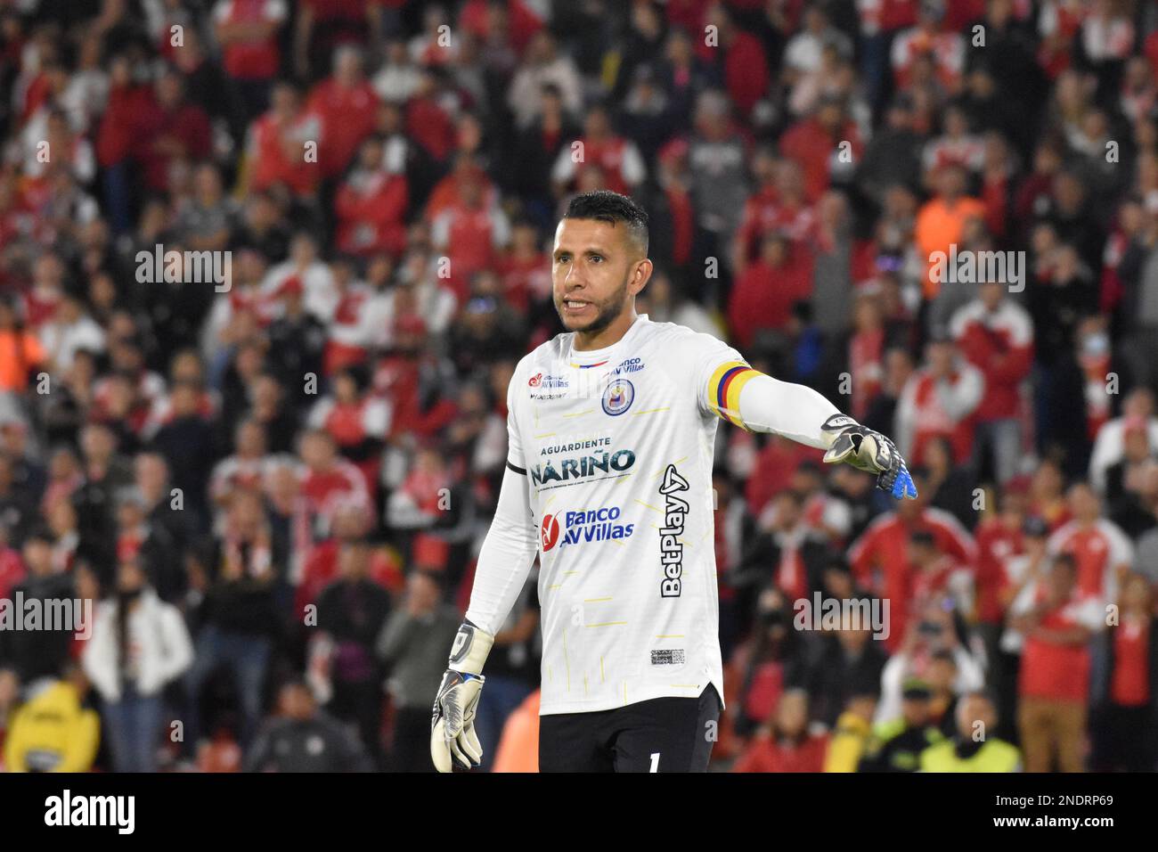 Deportivo Pasto's Diego Alejandro Martinez während des Spiels der BetPlay Dimayor League zwischen Independiente Santa Fe und Deportivo Pasto im El Campin Stadium in Bogota, Kolumbien am 14. Februar 2023. Foto von: Cristian Bayona/Long Visual Press Stockfoto