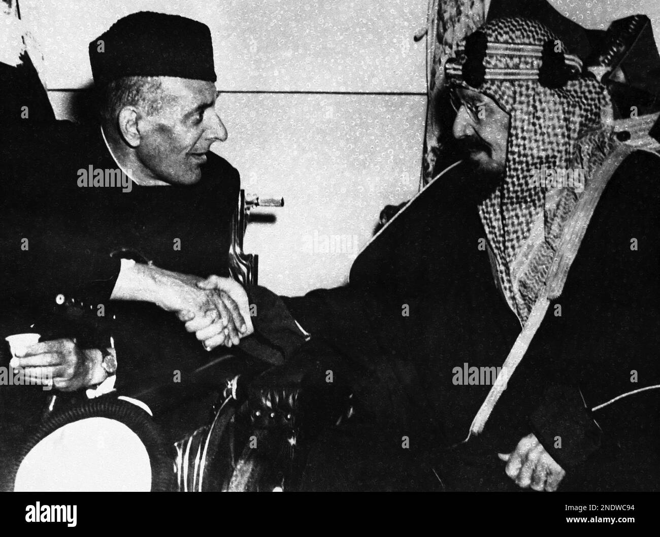 Ailing King of Saudi Arabia Abdul Aziz Ibn Saud, with Doctor Ghulam