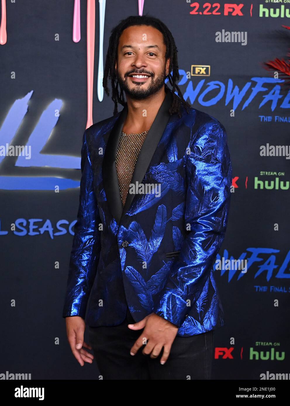 Los Angeles, USA. 15. Februar 2023. Brandon Jay McLaren trifft am 15. Februar 2023 bei der sechsten und letzten Premiere von FX's „Snowfall“ im Ted Mann Theater in Los Angeles, Kalifornien, ein. © Tammie Arroyo/AFF-USA.com Guthaben: AFF/Alamy Live News Stockfoto