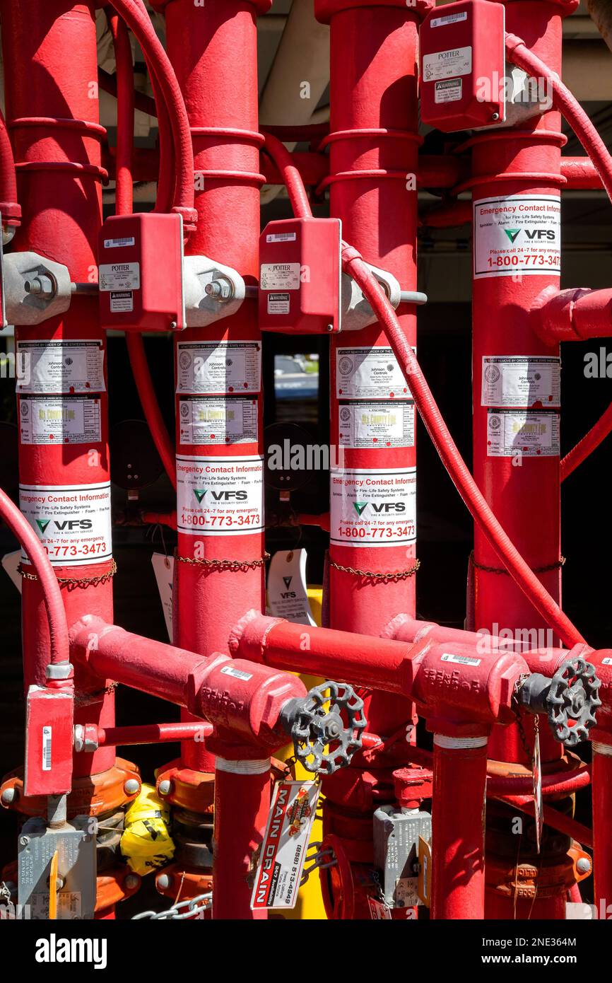 Gewerbliche Gasleitungen in San Diego, Kalifornien Stockfoto