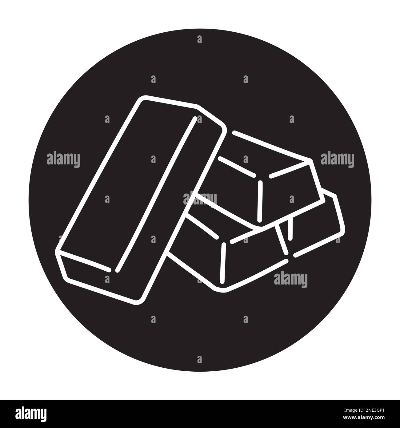 Symbol der goldenen Balken für die Farblinie. Edelsteine. Piktogramm für Webseite, mobile App, Promo. Stock Vektor