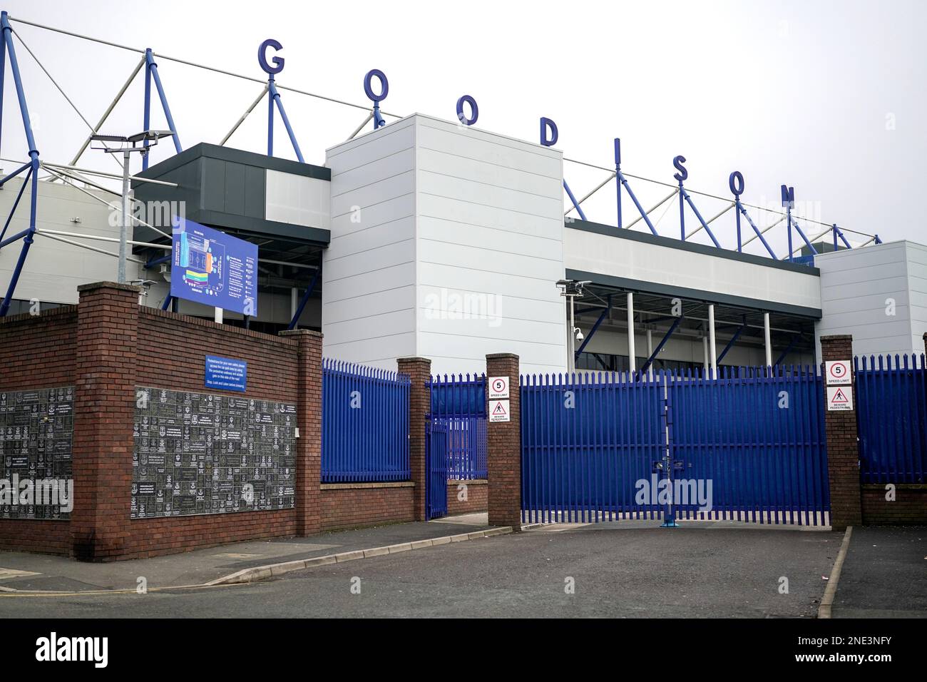 Die Heimat des Everton FC Goodison Park. Stockfoto
