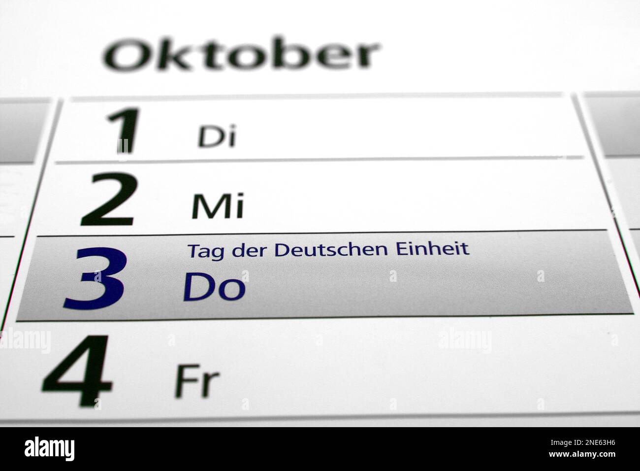 Jahreskalender 2024 auf Deutsch, Tag der deutschen Einheit