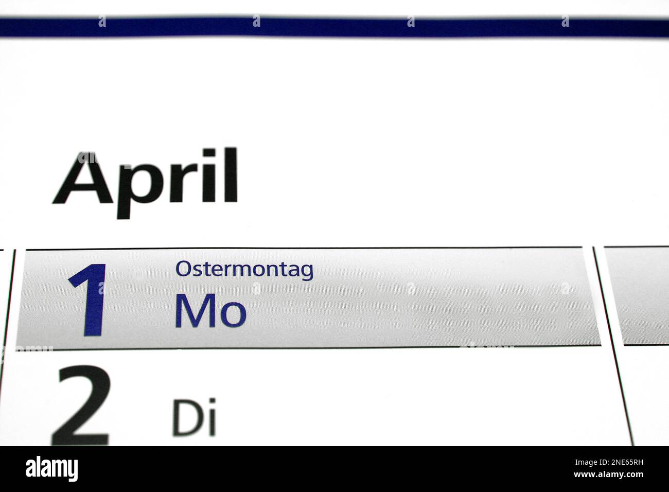 Jahreskalender 2013 auf Deutsch, Ostern Stockfoto