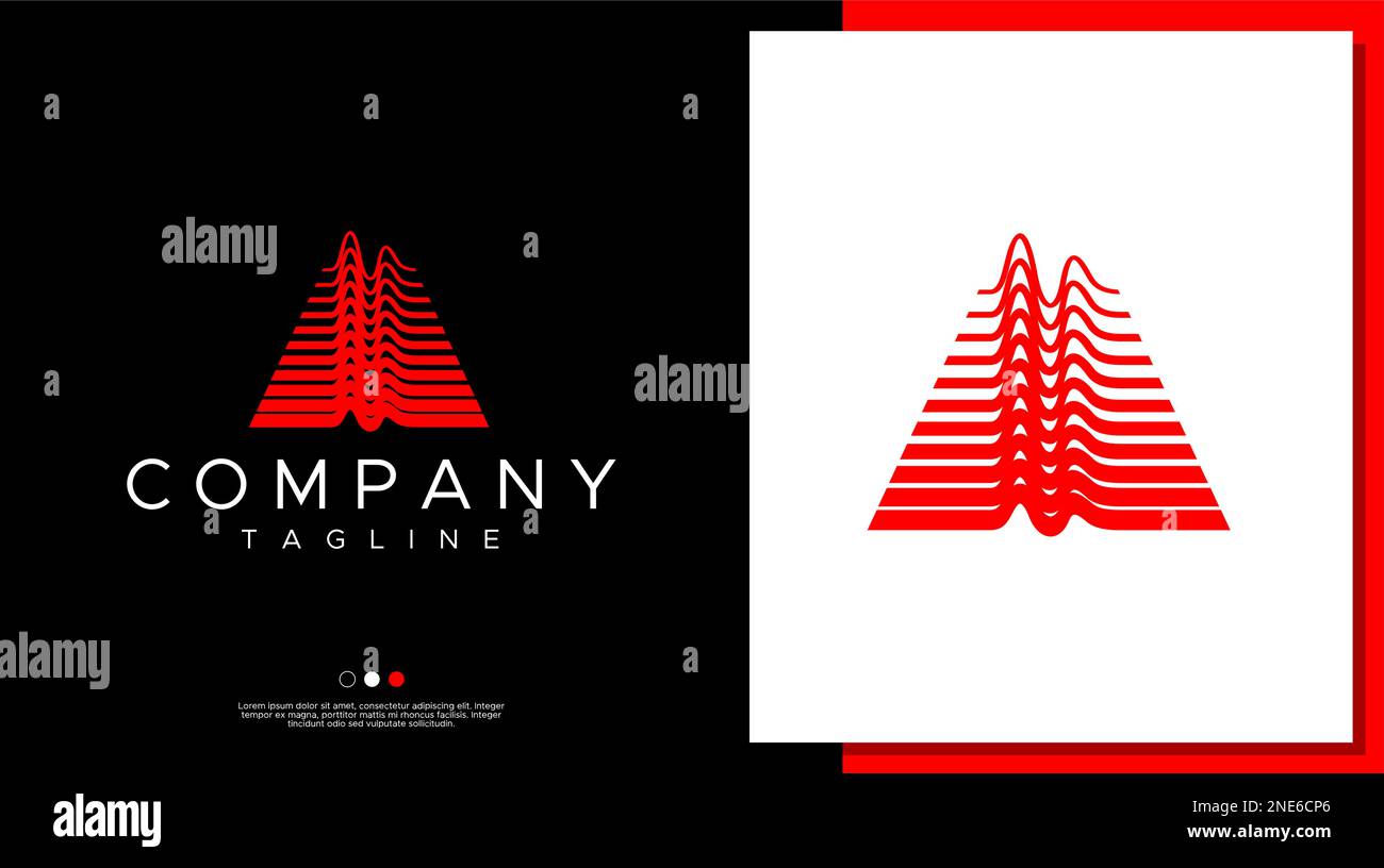 Sound Wave-Buchstabe Ein Logo-Design-Vektor. Modernes abstraktes Spektrum Ein erstes Logo. Stock Vektor