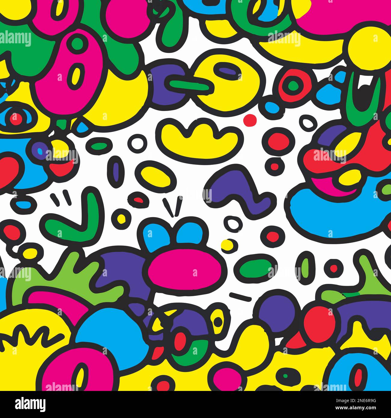 Farbenfroher Doodles Vektor-Hintergrundstil. Handgefertigte Vektorkunst. Stock Vektor