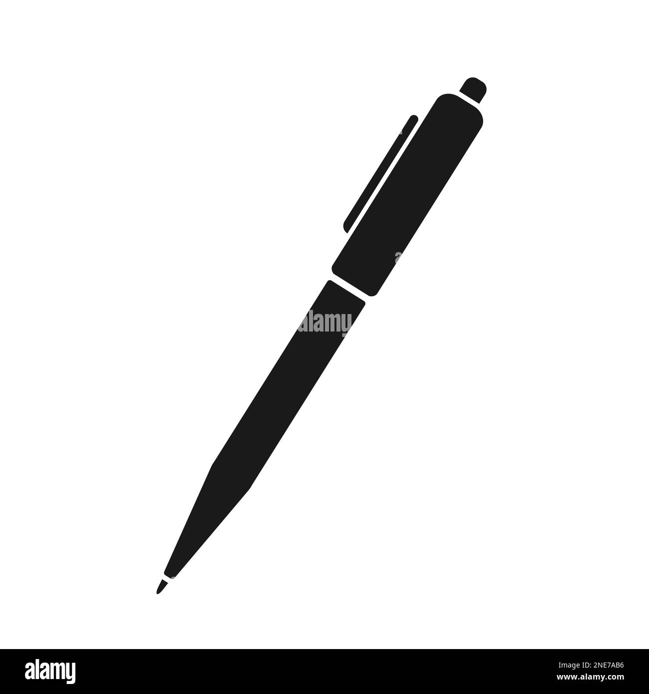 Schreibstift, schwarze Websilhouette Stock Vektor