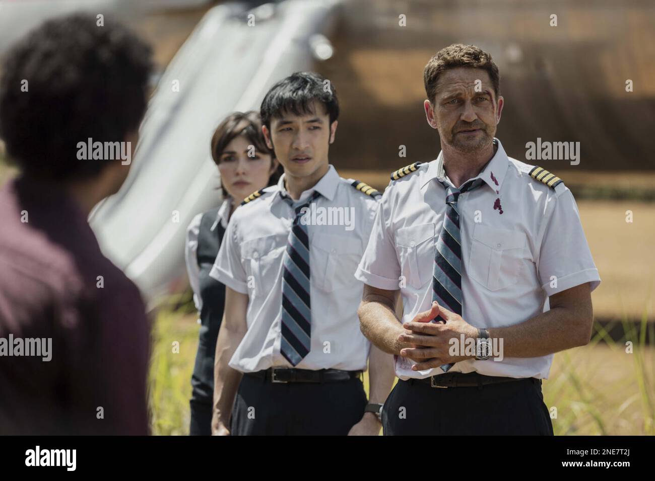FLUGZEUG (2023) GERARD BUTLER JEAN-FRANCOIS RICHET (DIR) LIONSGATE/MOVIESTORE KOLLEKTION Stockfoto