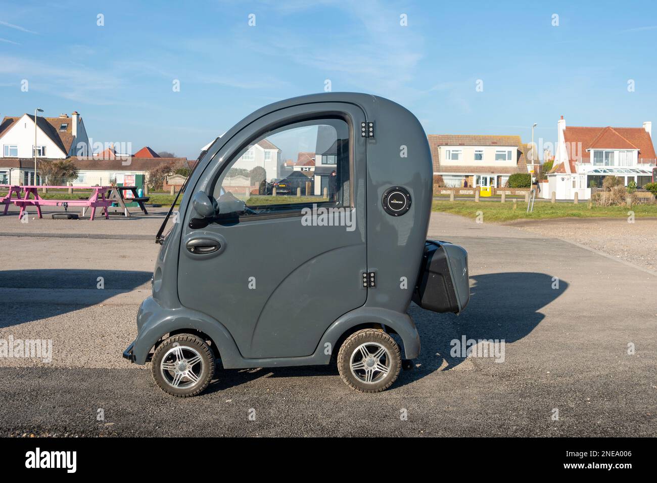 Scooterpac-Cabrio, kleines Elektroauto. Stockfoto