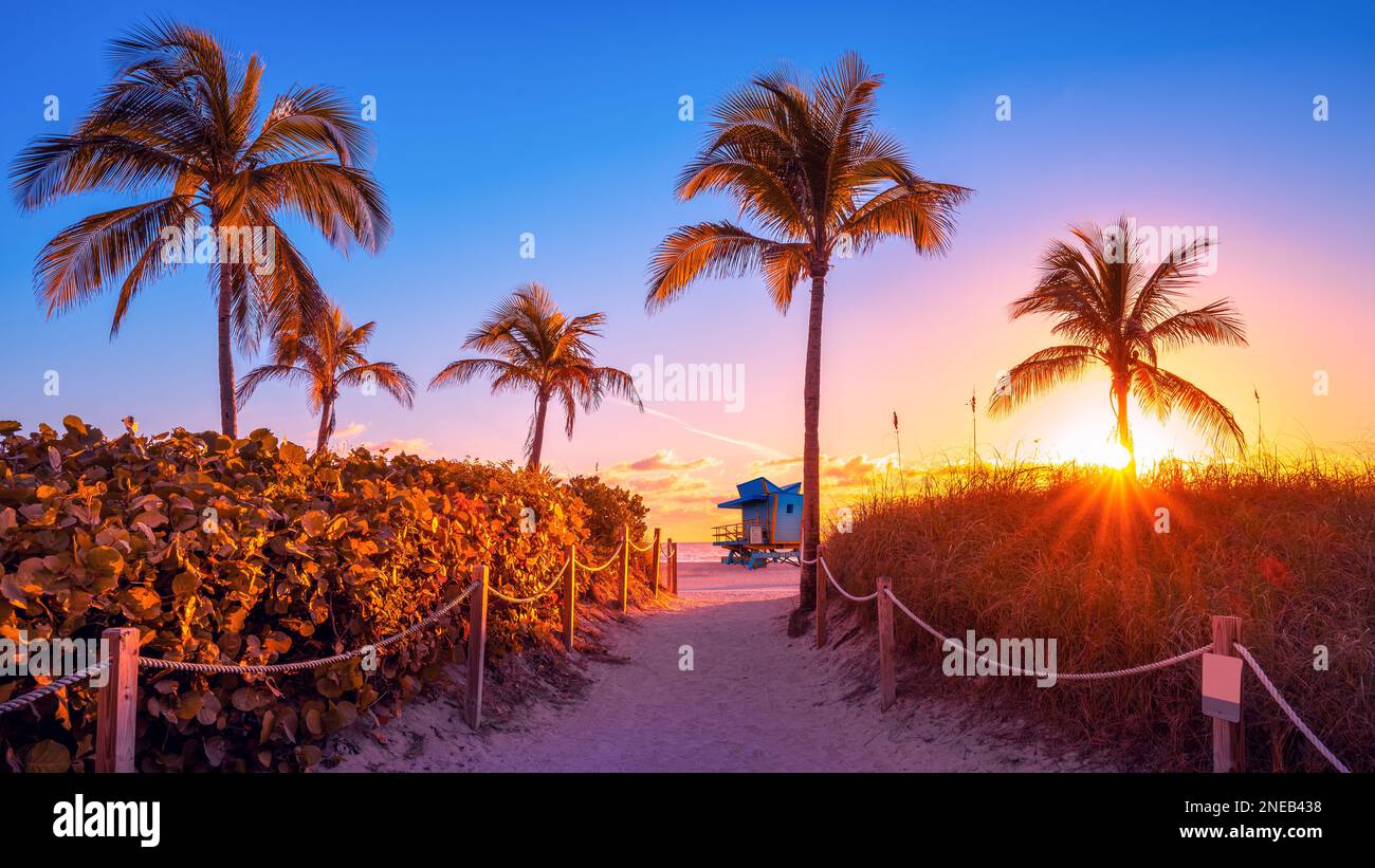 miami Beach bei Sonnenaufgang, florida Stockfoto