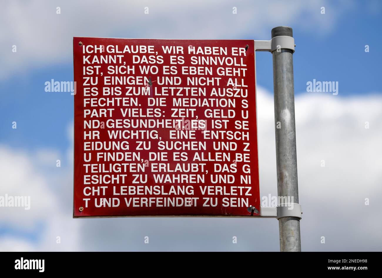 Schild, Platz der Grundrechte, Karlsruhe, Baden-Württemberg, Deutschland Stockfoto