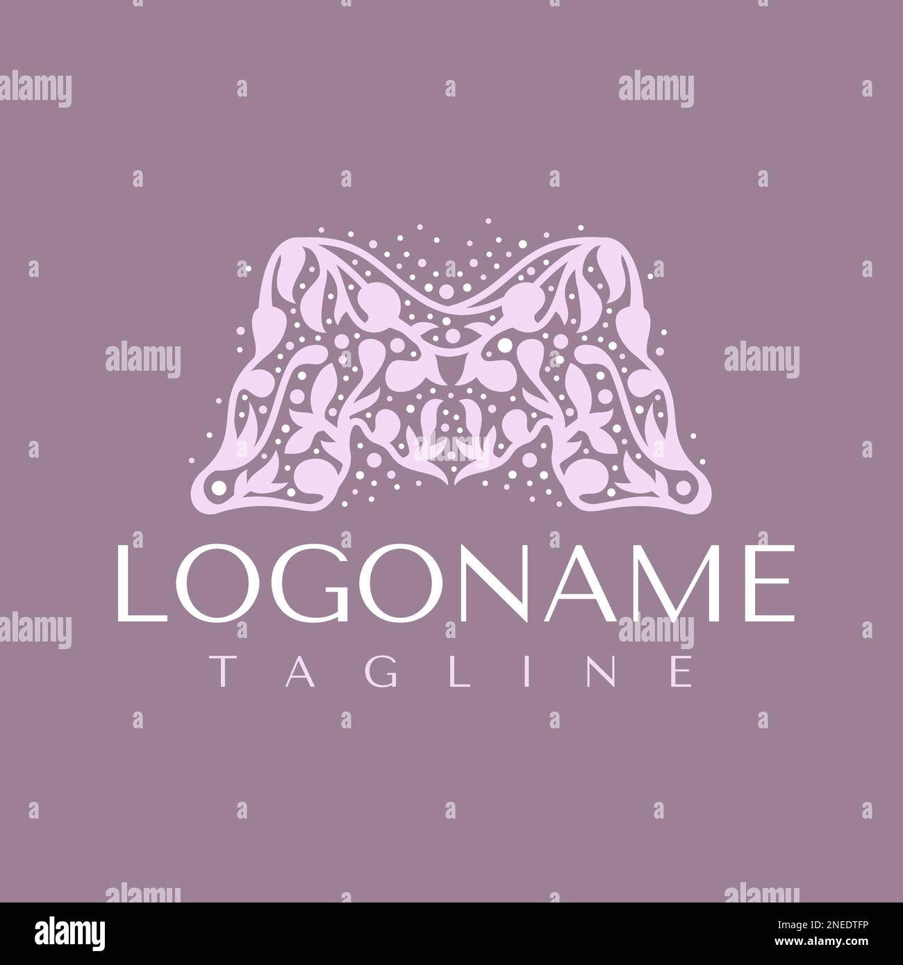 Luxuriöses dekoratives M-Logo-Design. Elegance Natural Original M-Logo-Vorlage Stock Vektor