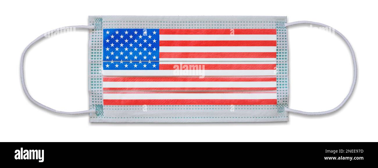 Isolierte Schutzmaske mit Sternen und Streifen Stockfoto