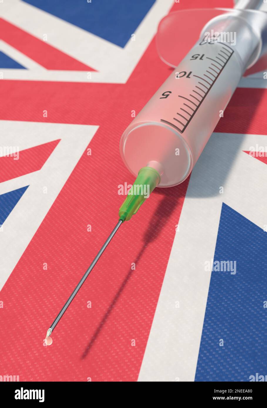Impfpflicht im Vereinigten Königreich Stockfoto