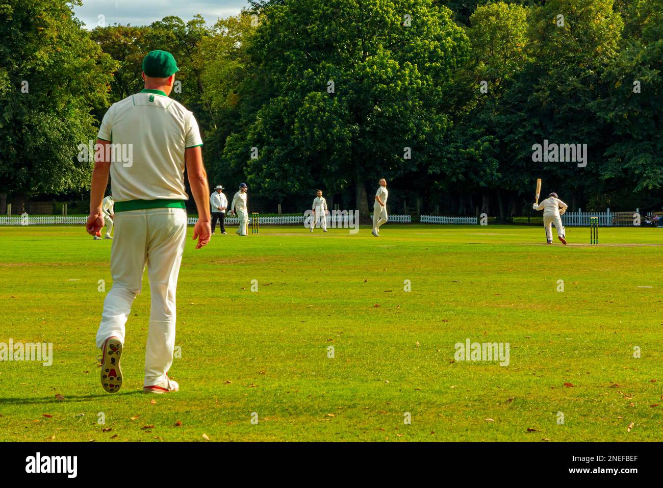 DorfcricketKarte im Toft Cricket Club in Knutsford Cheshire England, ein traditioneller