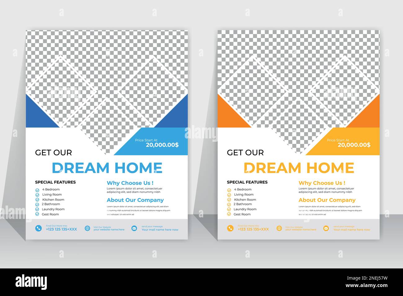 Post-Vorlage für soziale Medien in Immobilien, Social Media-Werbung für modernen Hausverkauf, Webbanner-Design-Vorlage für Quadratflyer. Für Webbannerwerbung. Stock Vektor