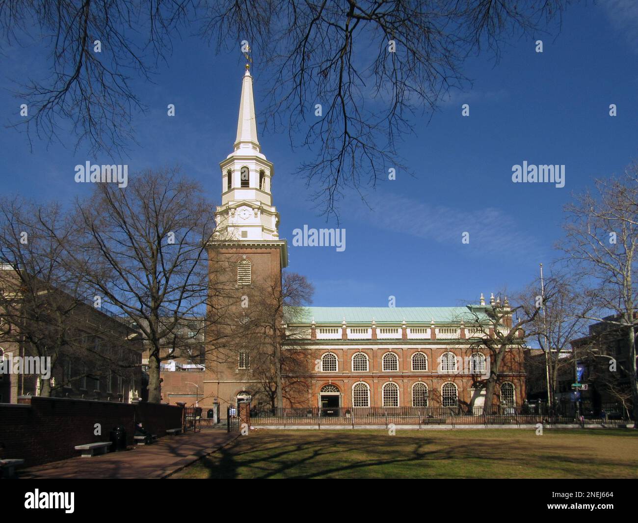 Christ Church in der Altstadt von Philadelphia, gegründet im Jahr 1695 und Schauplatz des Beginns der protestantischen Episkopalischen Kirche in den Vereinigten Staaten. Stockfoto