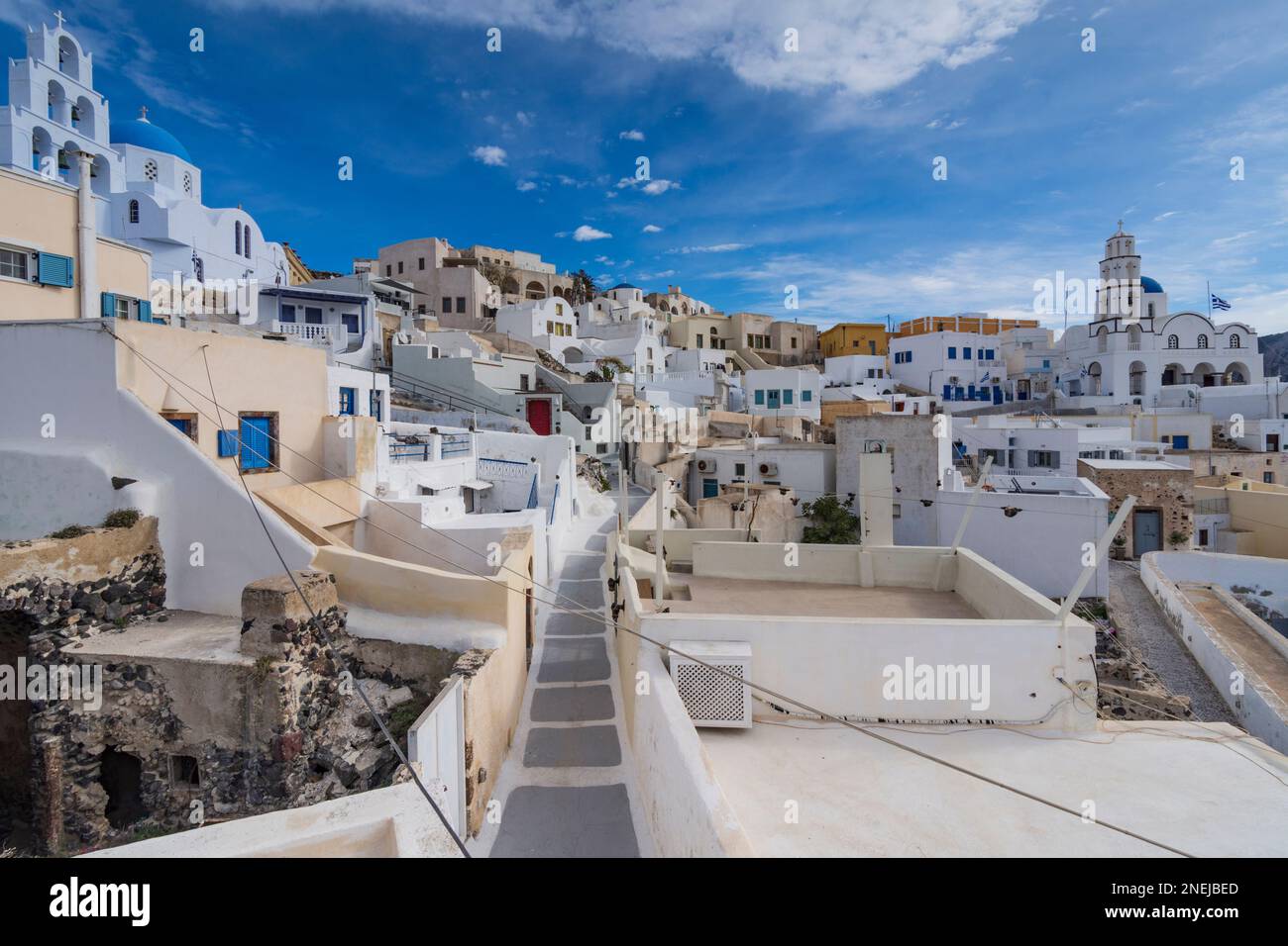 Das malerische Dorf Pyrgos Kallistis, Santorin Stockfoto