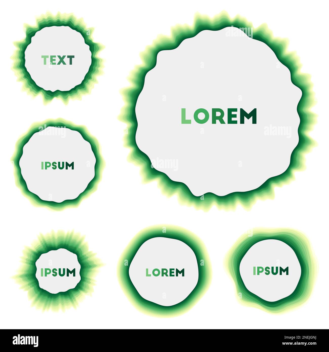 Runde Logos Kollektion. Erstaunliche kreisförmige Hintergründe. Ansprechende Vektordarstellung. Stock Vektor