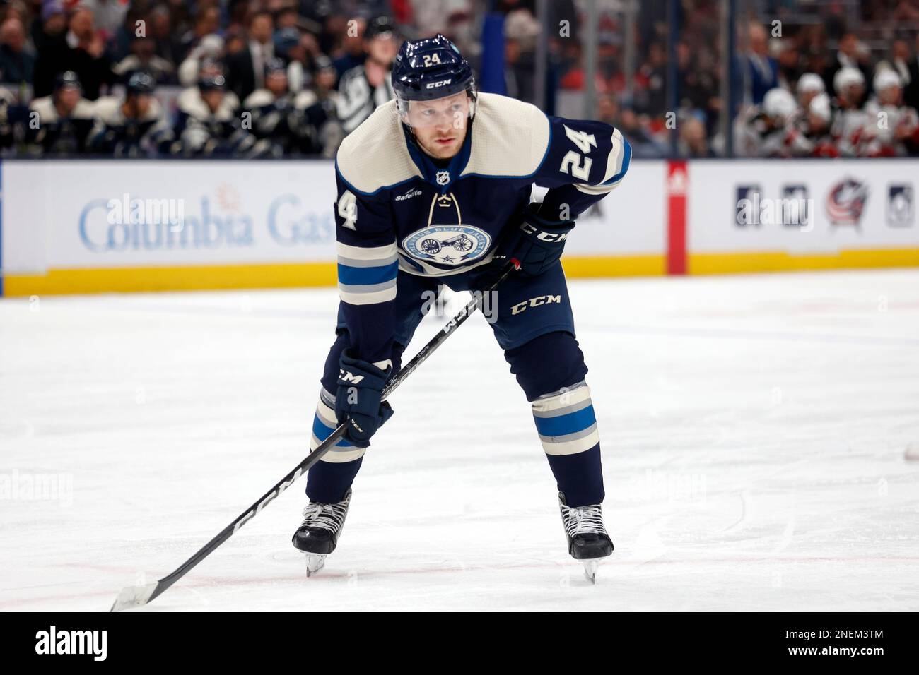Steven Mathieu Dropping Columbus Blue Jackets forward Mathieu Olivier waits for the puck drop ...