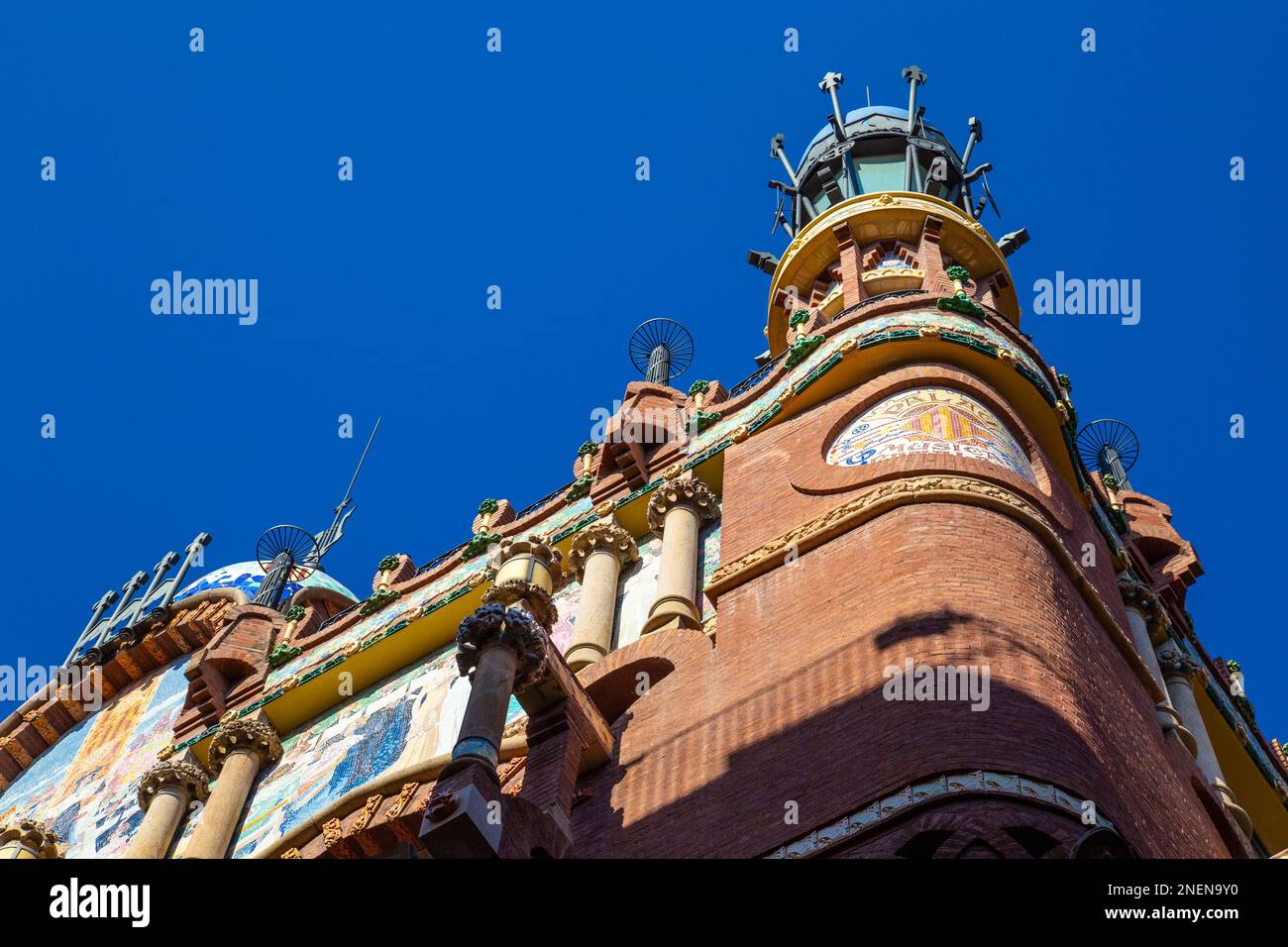 Fassade des Palau de la Música Catalana, Barcelona, Katalonien, Spanien Stockfoto