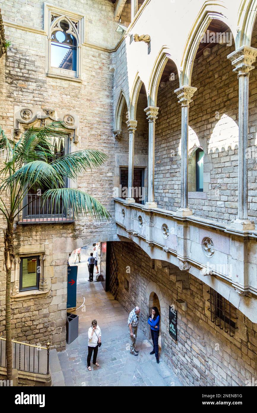 Innenhof im Picasso Museum, Barcelona, Coatalonia, Spanien Stockfoto