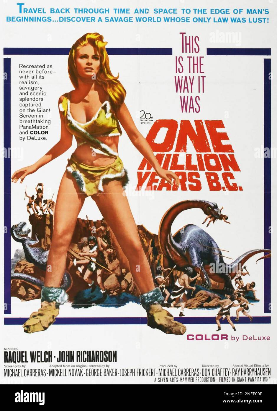 EINE MILLION JAHRE BC 1966 Warner-Pathe Distributors Film mit Raquel Welch Stockfoto