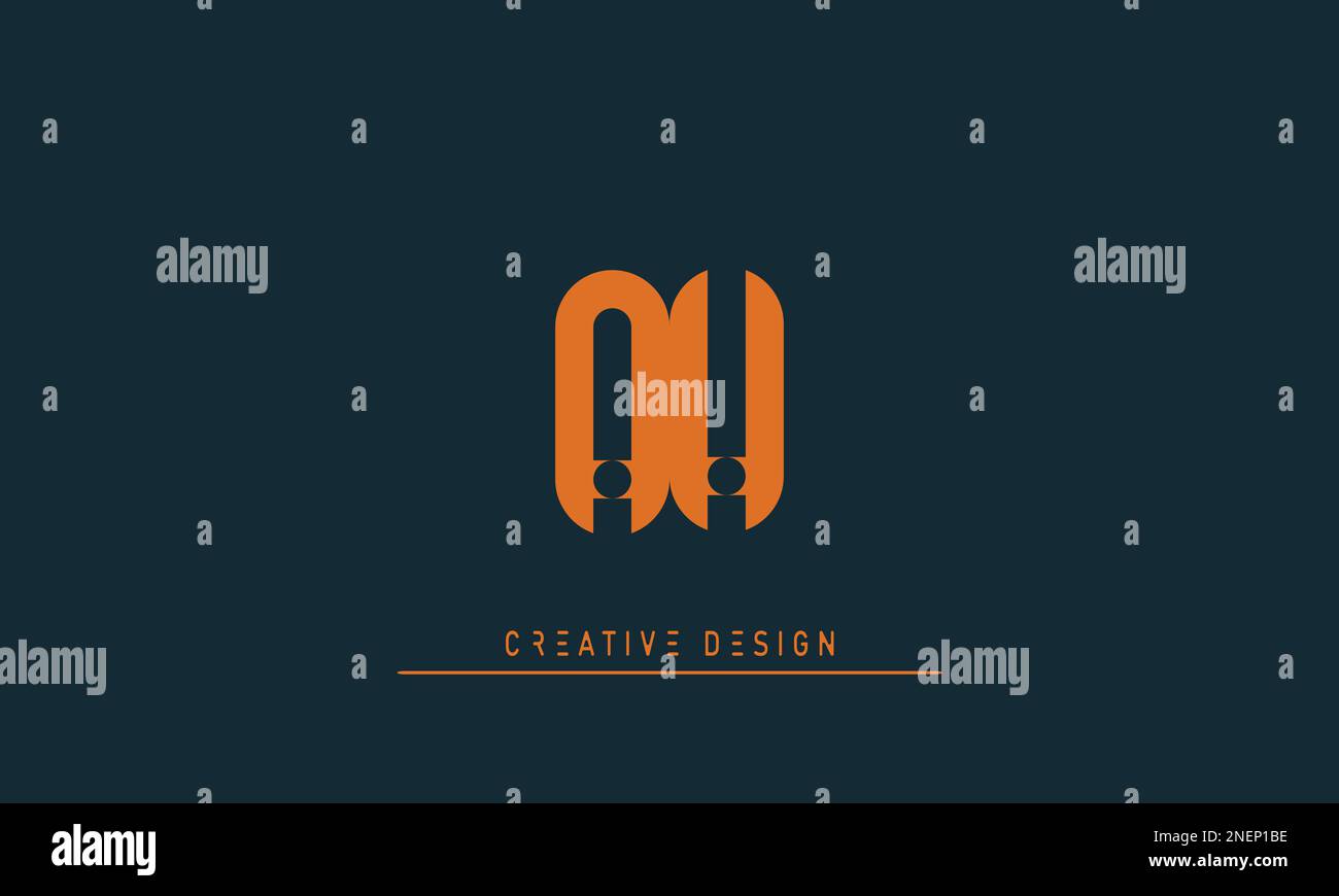Alphabet Buchstaben Initialen Monogramm Logo AH , HA Stock Vektor