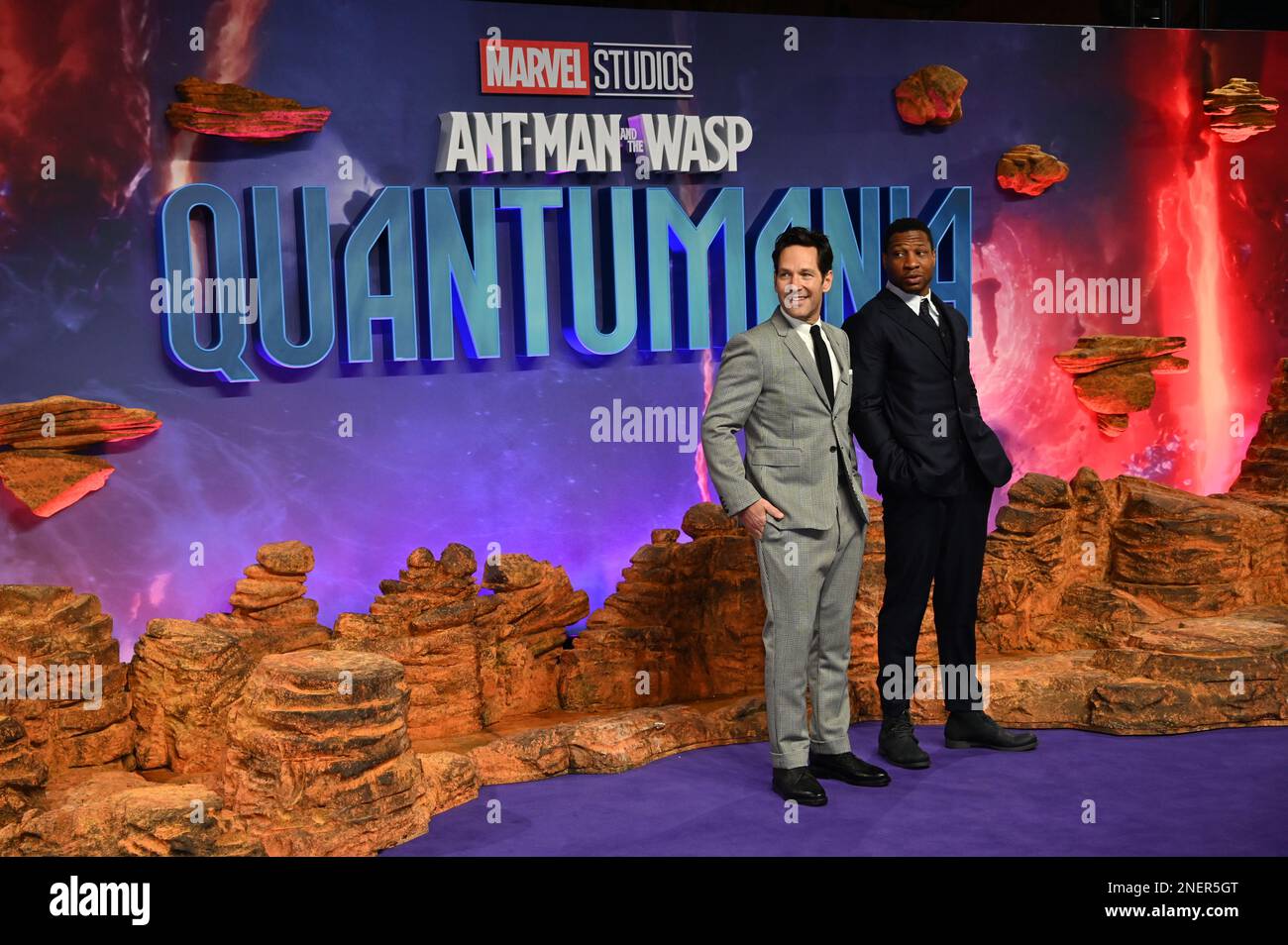 London, Großbritannien. 16. Februar 2023 Jonathan Majors, Paul Rudd, nimmt am UK Gala Screening von Ant-man und The Wasp: Quantumania bei BFI IMAX, Waterloo, London, UK, Teil. Foto: 16. Februar 2023. Stockfoto