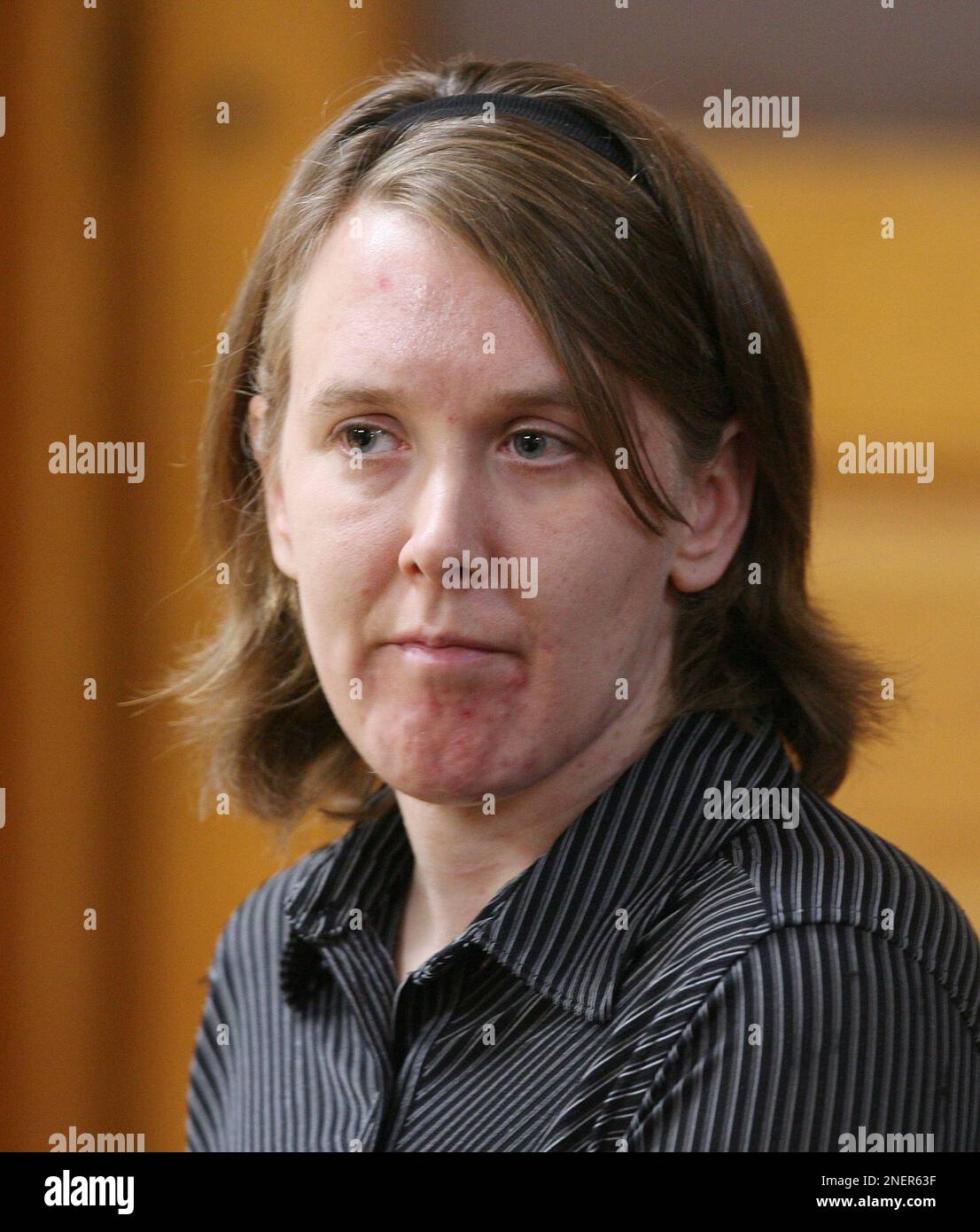 Michelle Kehoe looks to the back of the courtroom during the opening