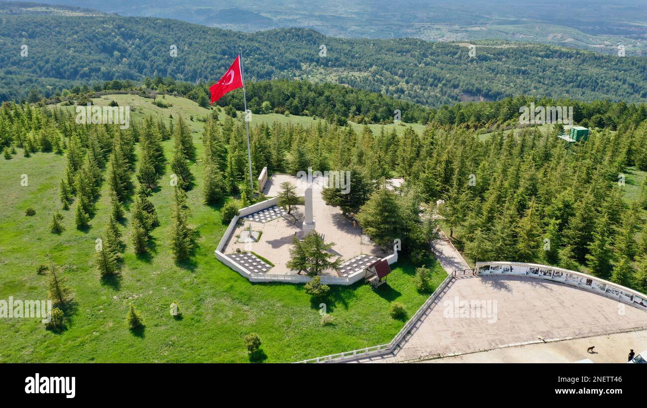 Der Cigiltepe-Friedhof Von Great Attack. Afjonkarahisar, Türkei. Hochwertiges Foto Stockfoto