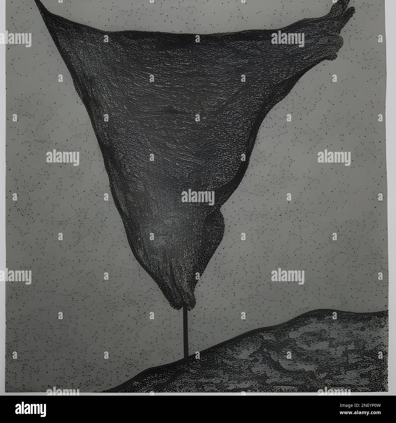 Surreale Illustration über den Suchenden und die dunkle Seite der Psyche. Stockfoto