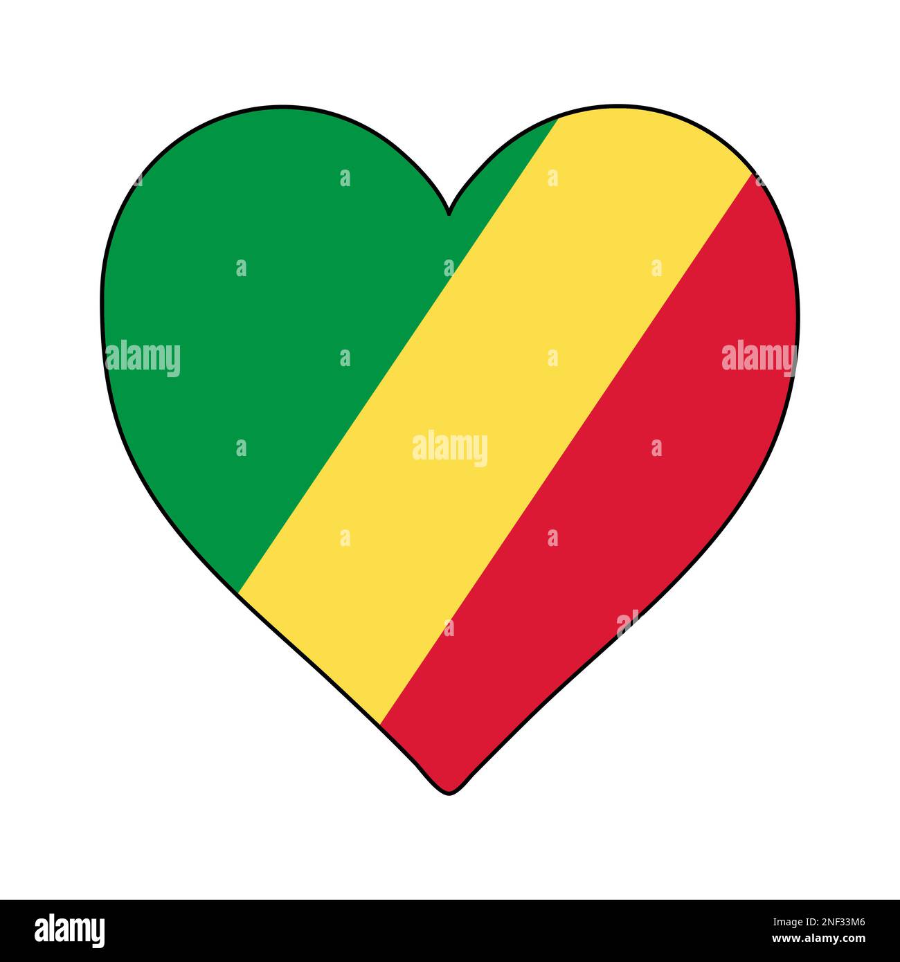 Kongo - Herzform-Flagge. Ich Liebe Kongo. Besuchen Sie Kongo. Mittleres Afrika. Afrikanische Union. Grafische Konstruktion Von Vektordarstellungen. Stock Vektor