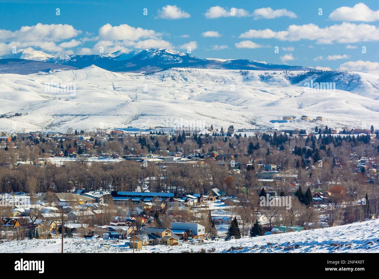 Gunnison, Colorado, an einem sonnigen Wintertag Stockfoto