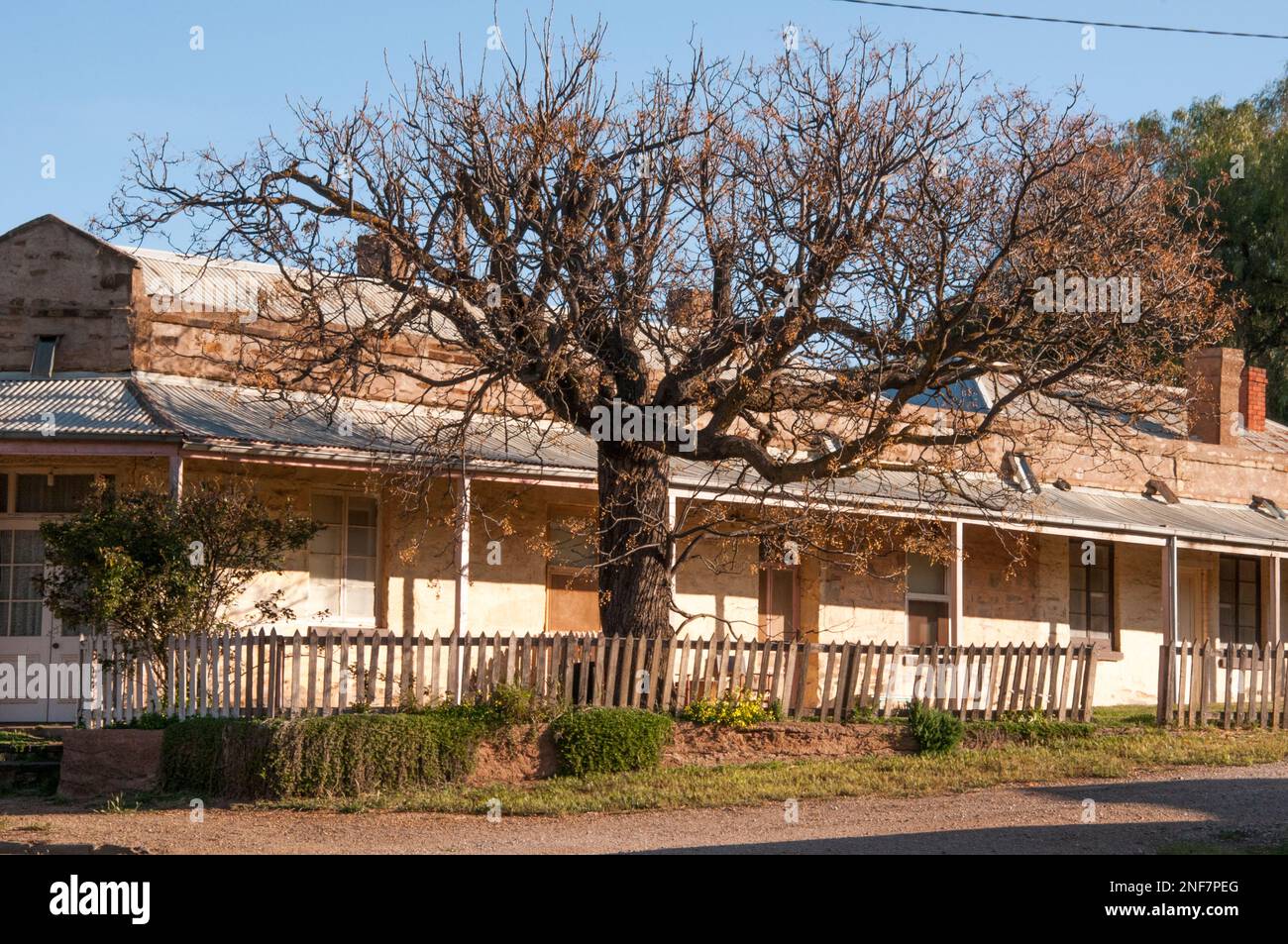 Arbeiterhäuser in der historischen Kupferminenstadt Burra, Südaustralien Stockfoto