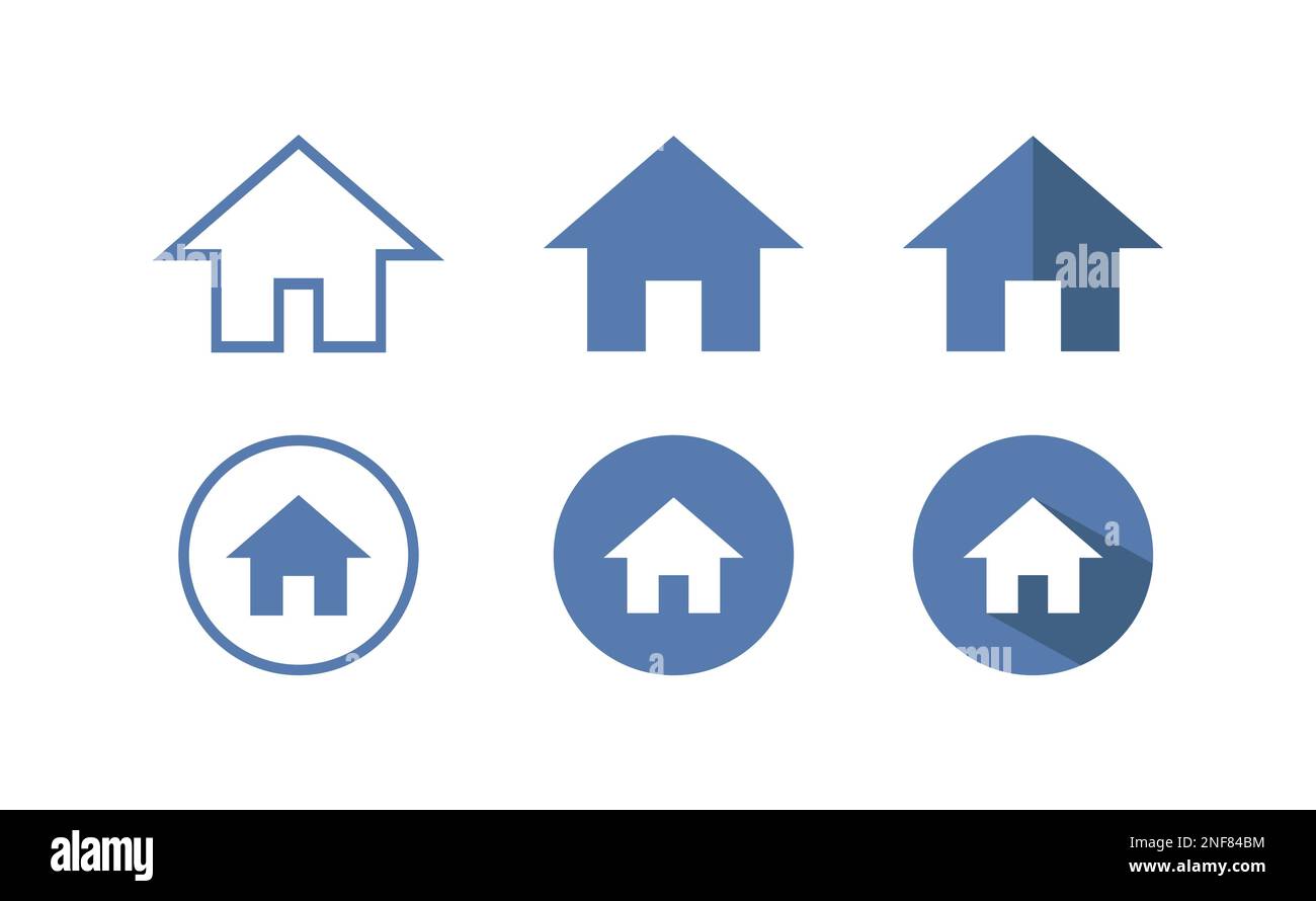 Symbolgruppe Für Homeadresse Rund Um Business Web Vector Stock Vektor