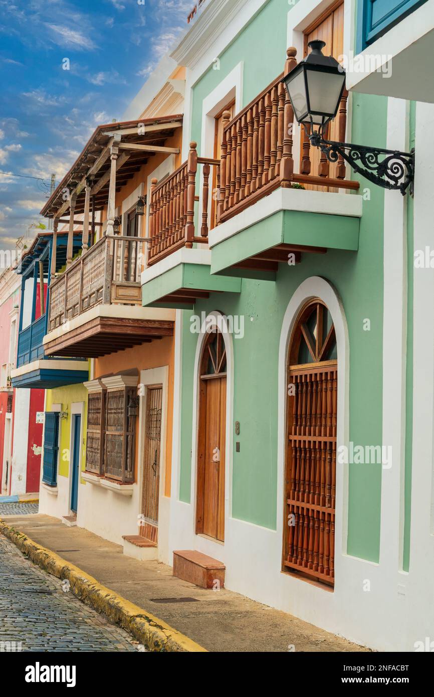 Old San Juan Street Puerto Rico USA Stockfoto