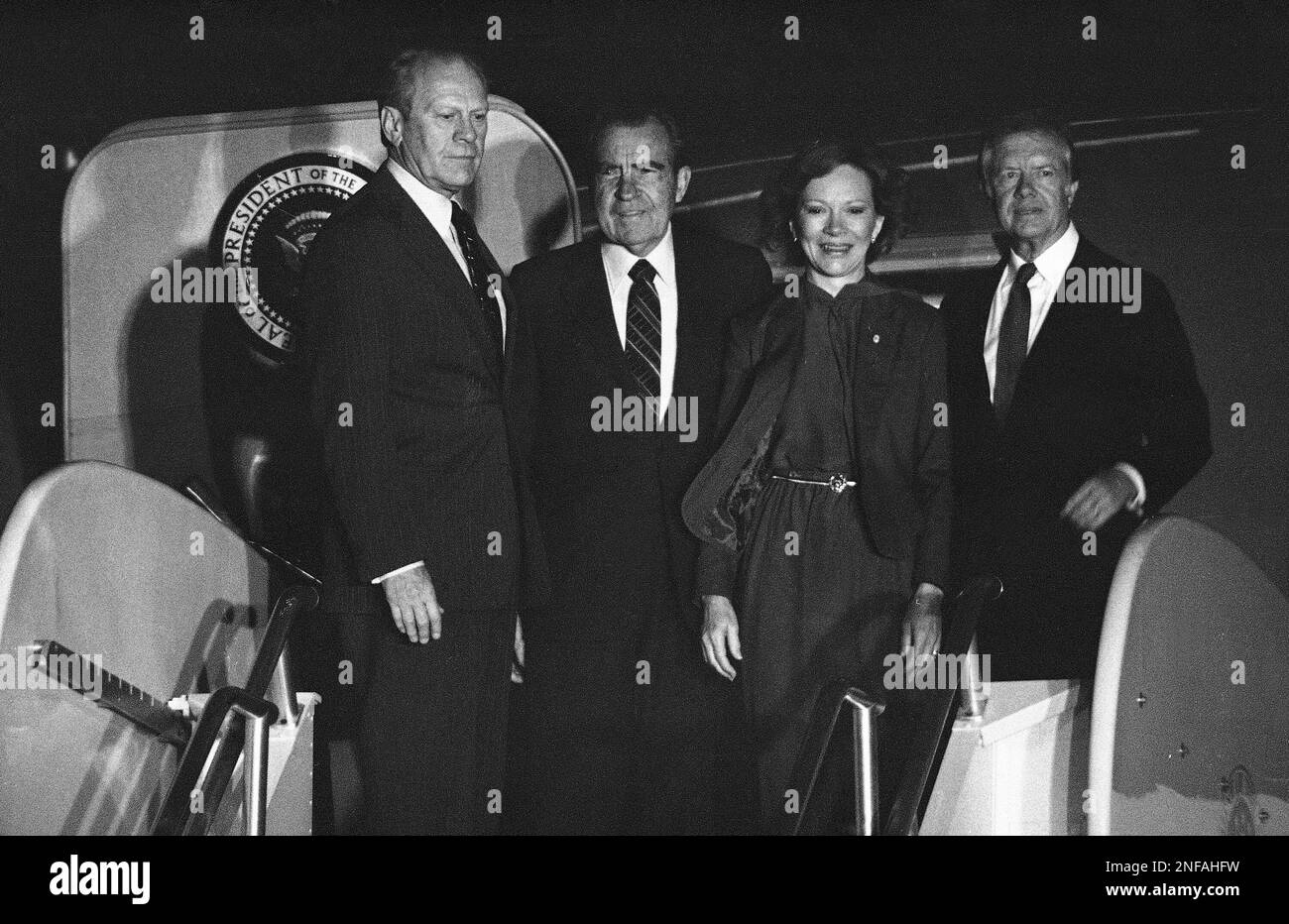 Former presidents Ford, Nixon and Carter, and former first lady
